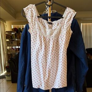 julie's closet White Camisole with Pink Floral Print